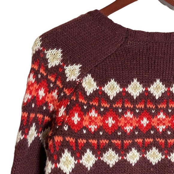 Hollister Knit Maroon Long Sleeve Sweater Raglan Sleeves Yoke Extra Small - Picture 11 of 16